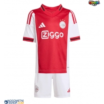 Otroški Nogometni dresi Ajax Oscar Gloukh #10 Domači 2025-26 Kratek Rokav (+ Kratke hlače)